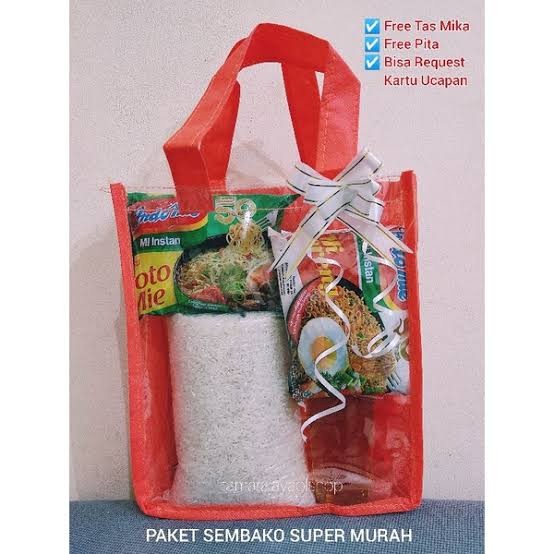 produk Paket sembako. 1kg beras terigu minyak goreng gula pasir mie instan kue teh